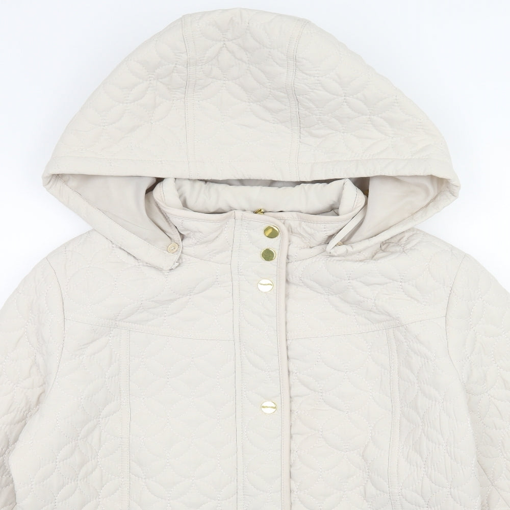 ISLE Womens Ivory   Quilted Coat Size 12