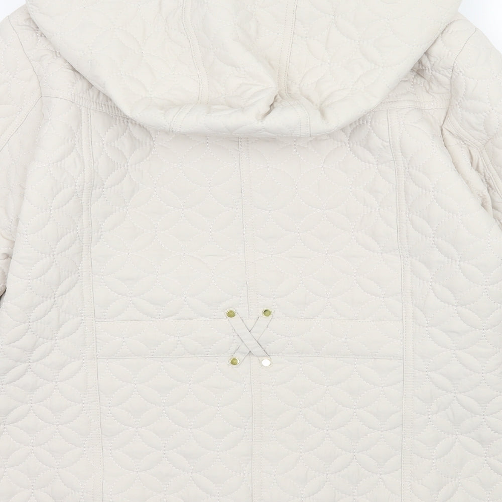 ISLE Womens Ivory   Quilted Coat Size 12