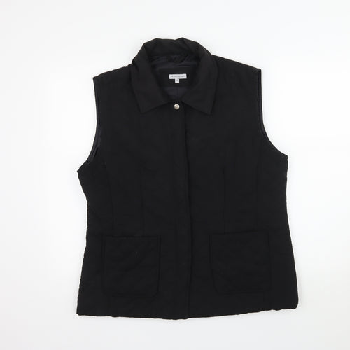 YS Collection Womens Black   Gilet Coat Size 18