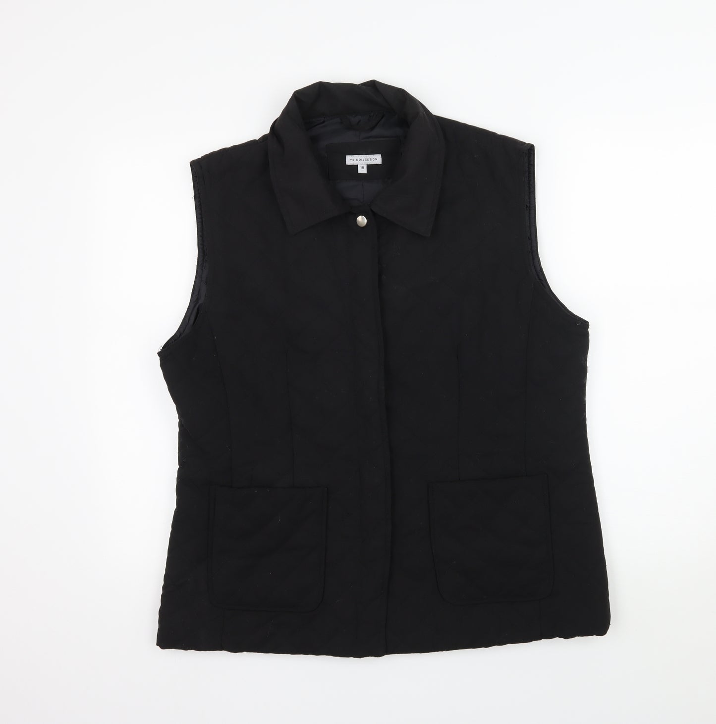 YS Collection Womens Black   Gilet Coat Size 18