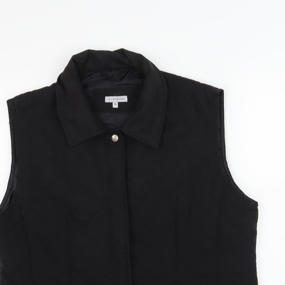 YS Collection Womens Black   Gilet Coat Size 18