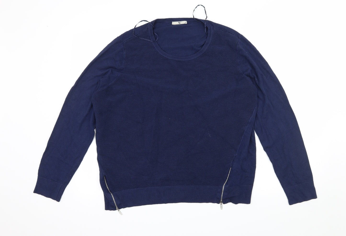 TU Womens Blue  Knit Pullover Jumper Size 22