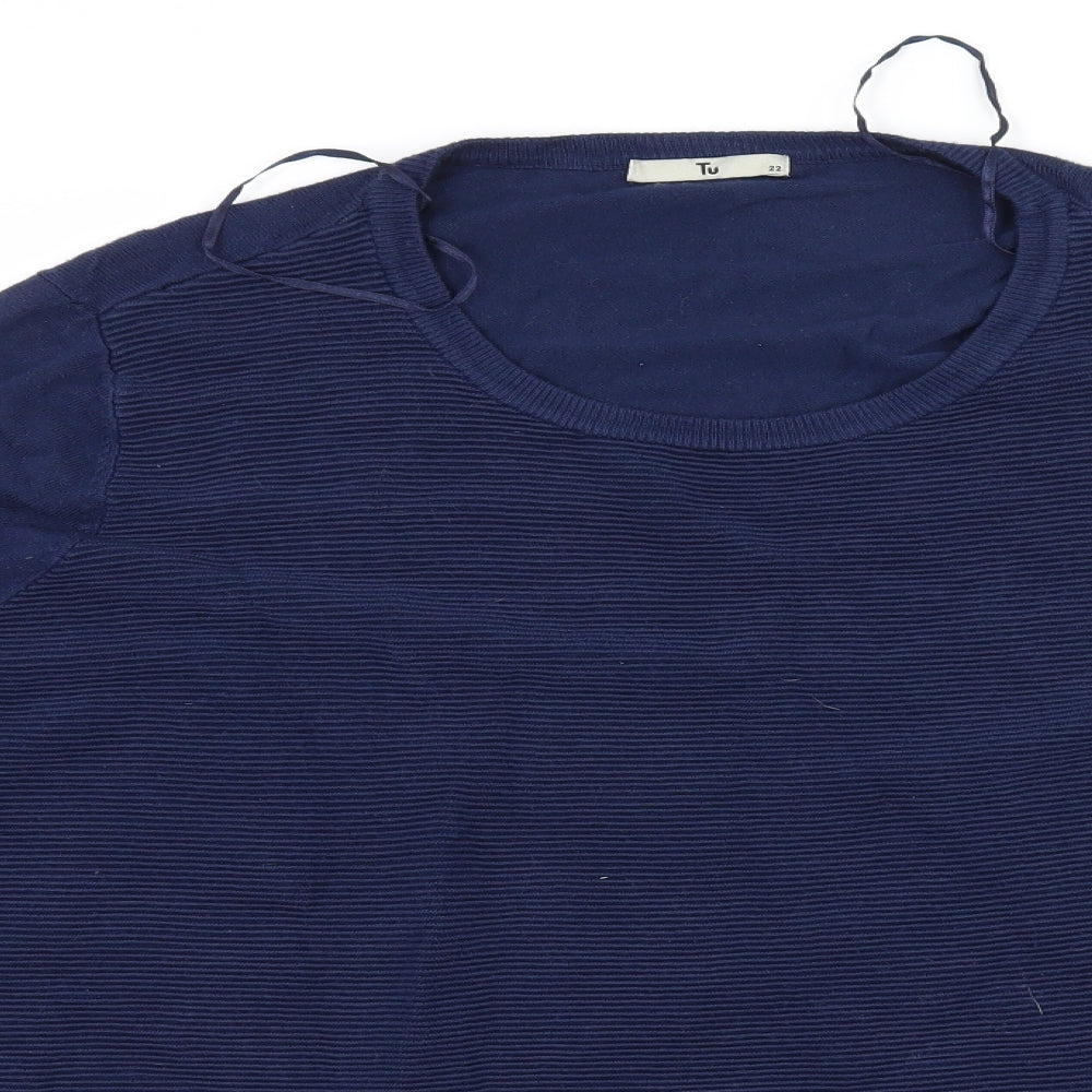 TU Womens Blue  Knit Pullover Jumper Size 22