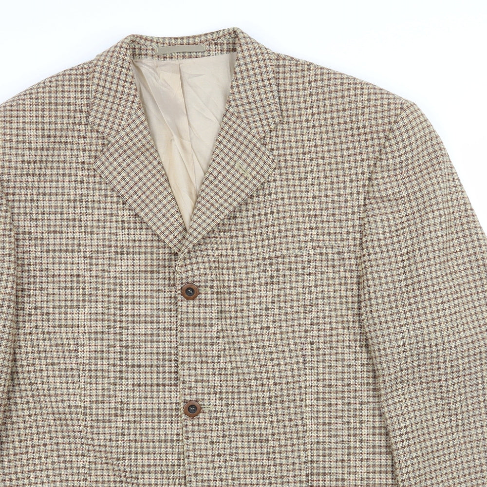 REMUS Mens Brown Check  Jacket Blazer Size L