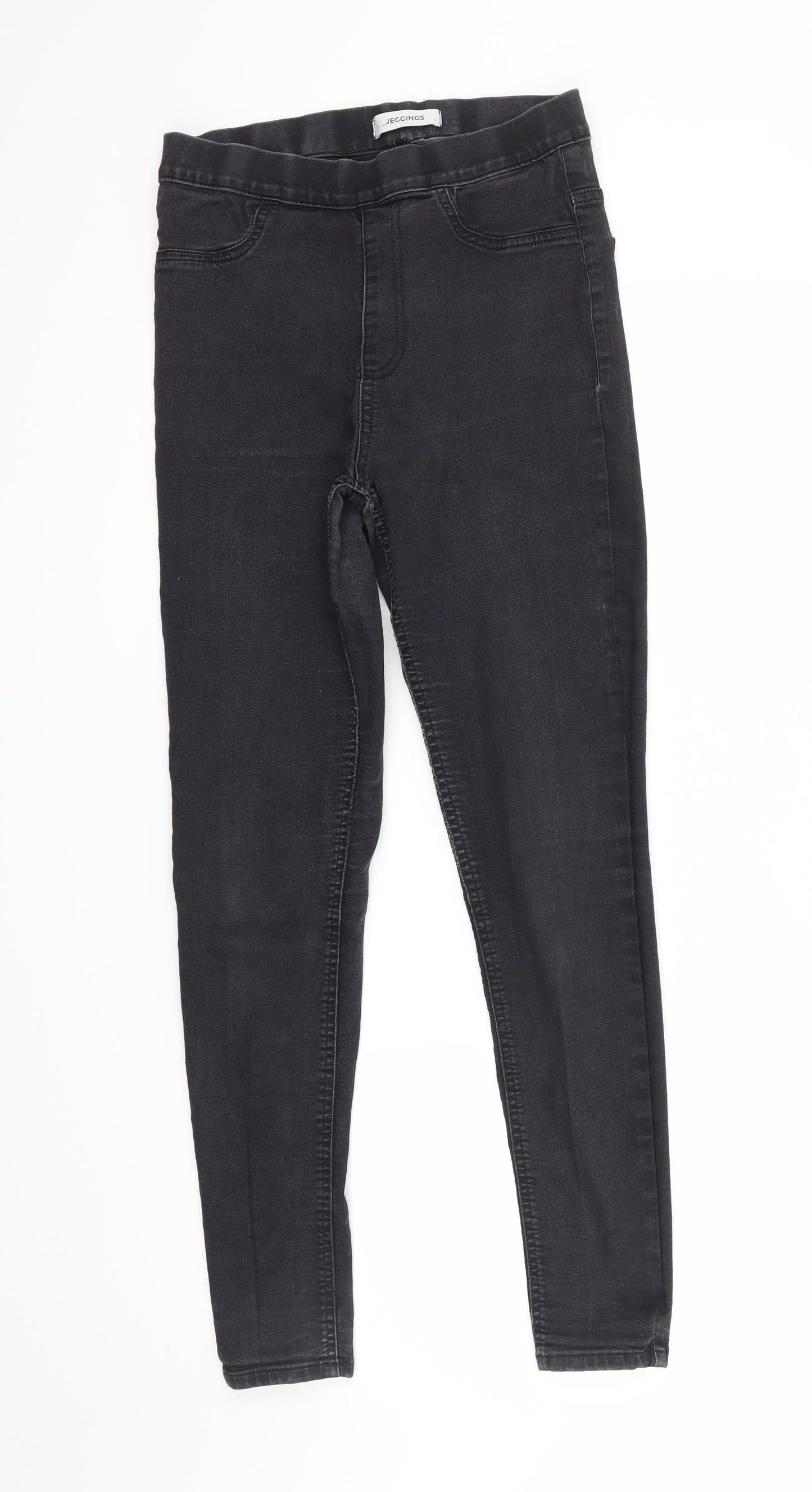 M&S Womens Black  Denim Jegging Trousers Size 10 L26 in