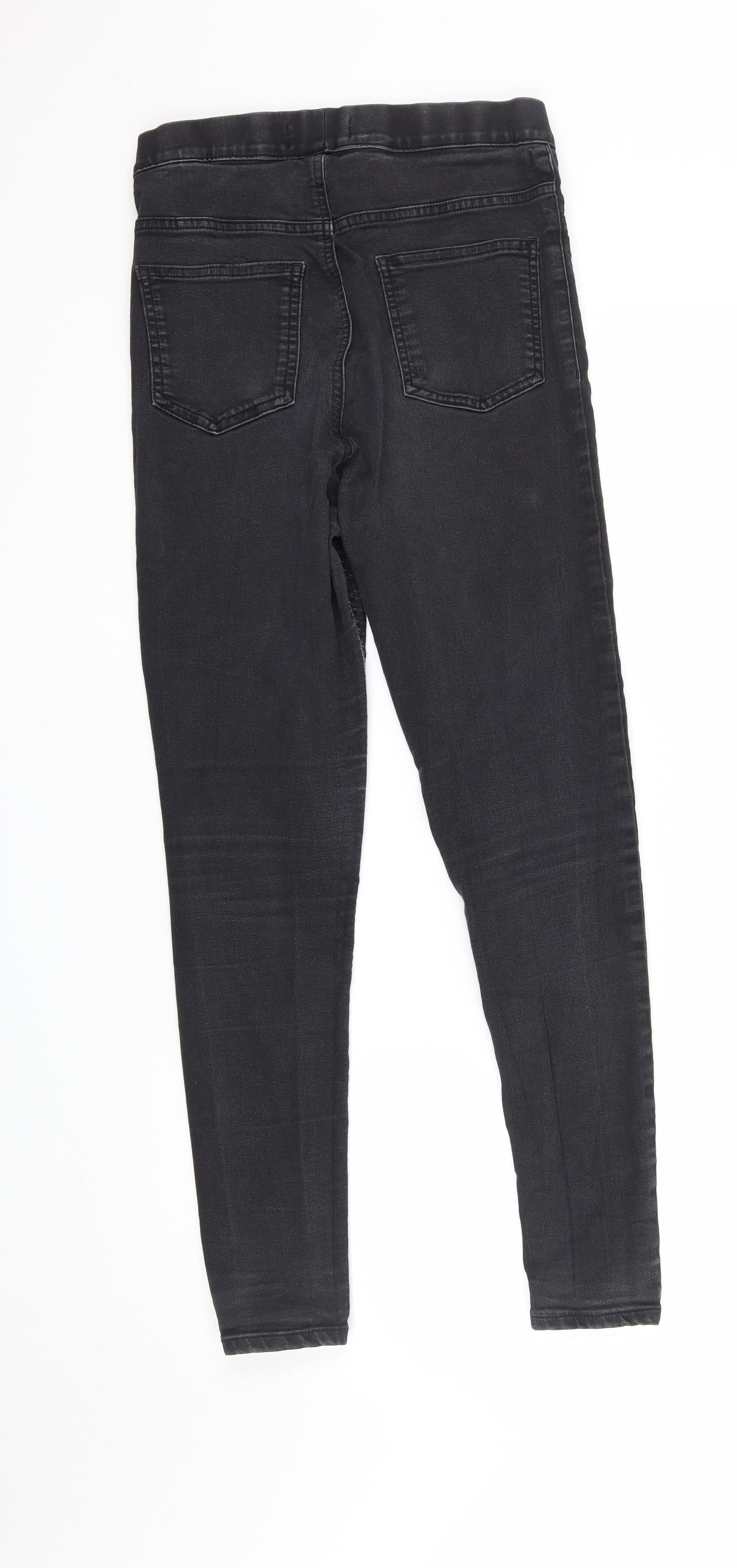M&S Womens Black  Denim Jegging Trousers Size 10 L26 in
