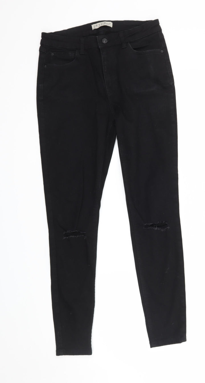 Denim & Co. Womens Black Denim Skinny Jeans Size 12 L27 in