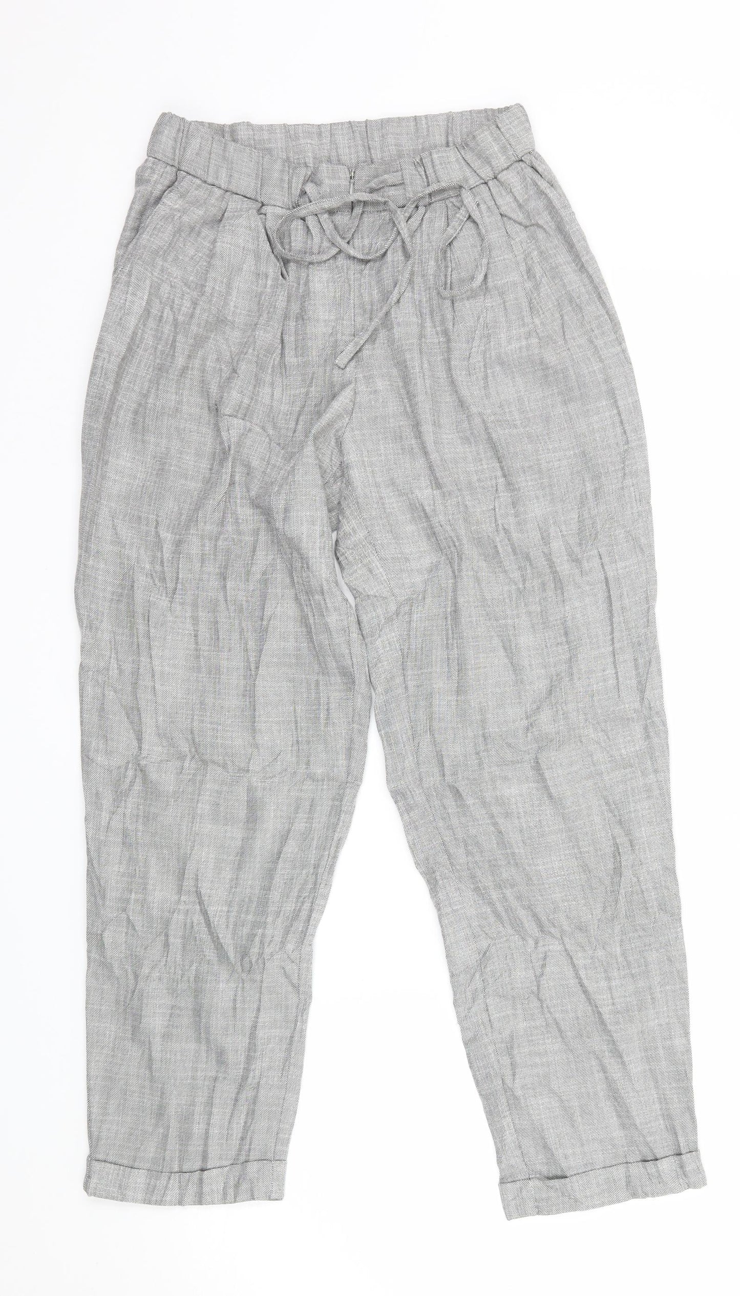 Light before Dark Womens Grey Check  Jogger Trousers Size S L25 in