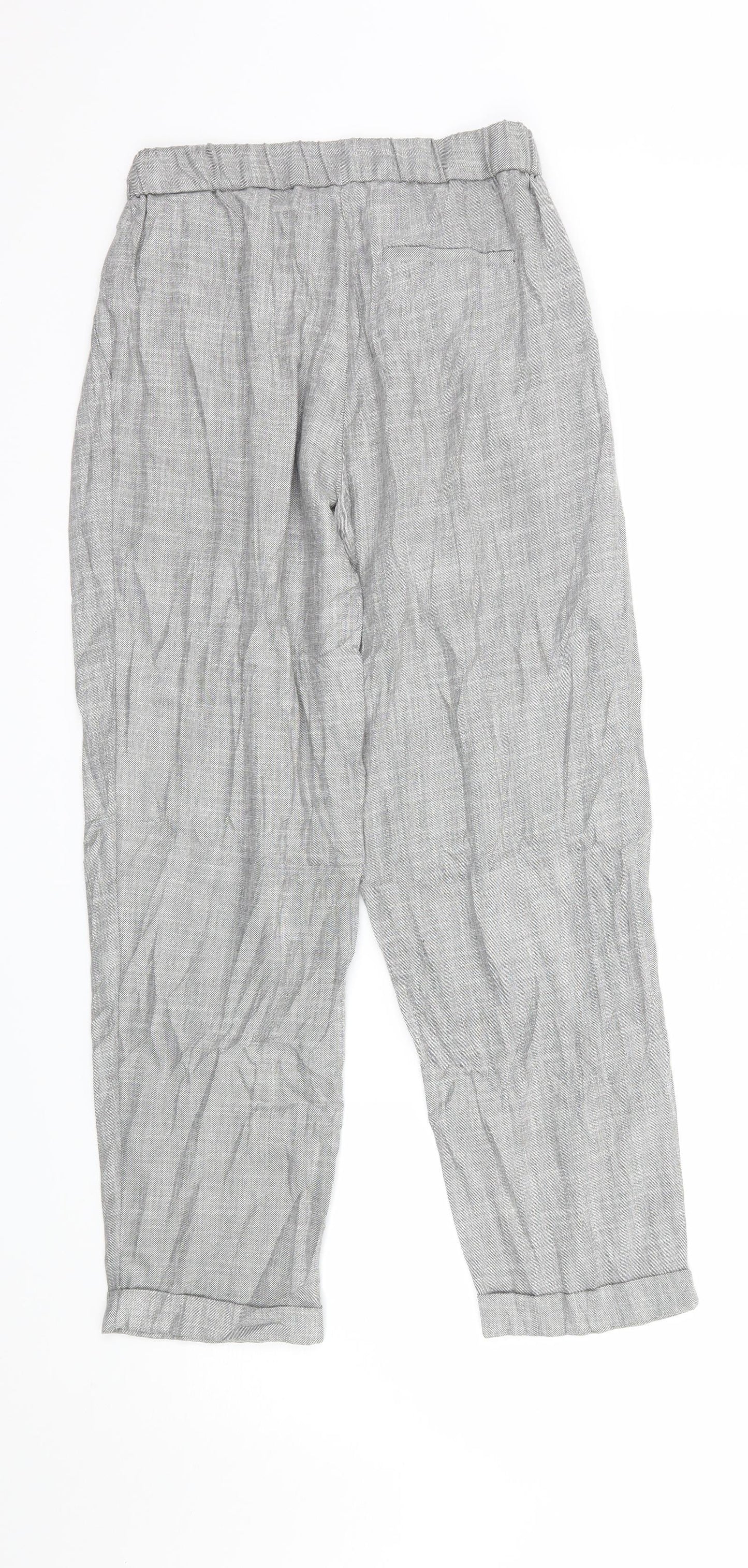 Light before Dark Womens Grey Check  Jogger Trousers Size S L25 in