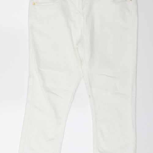 Jasper Conran Womens White  Denim Cropped Jeans Size 14 L23 in