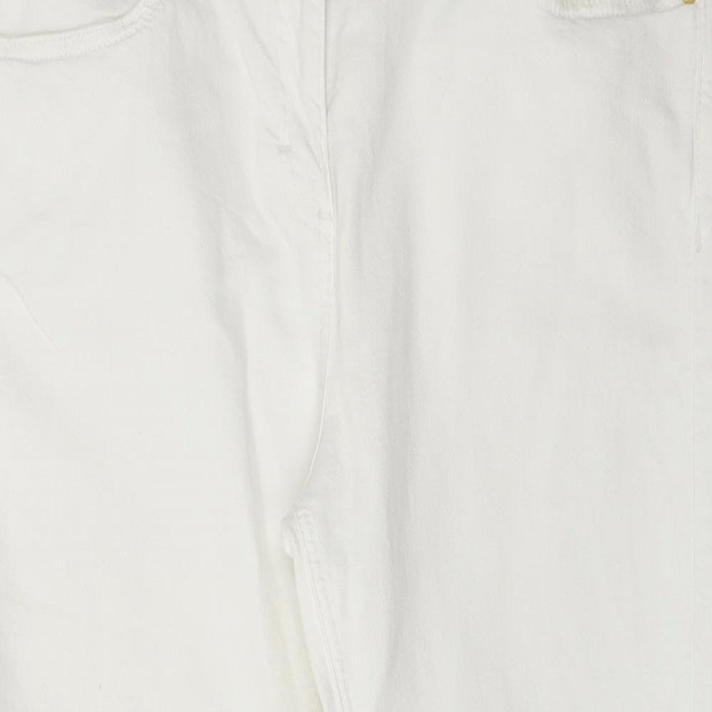 Jasper Conran Womens White  Denim Cropped Jeans Size 14 L23 in