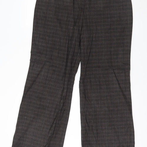 NEXT Womens Brown Check  Trousers  Size 36 in L31 in