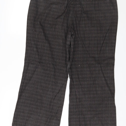 NEXT Womens Brown Check  Trousers  Size 36 in L31 in