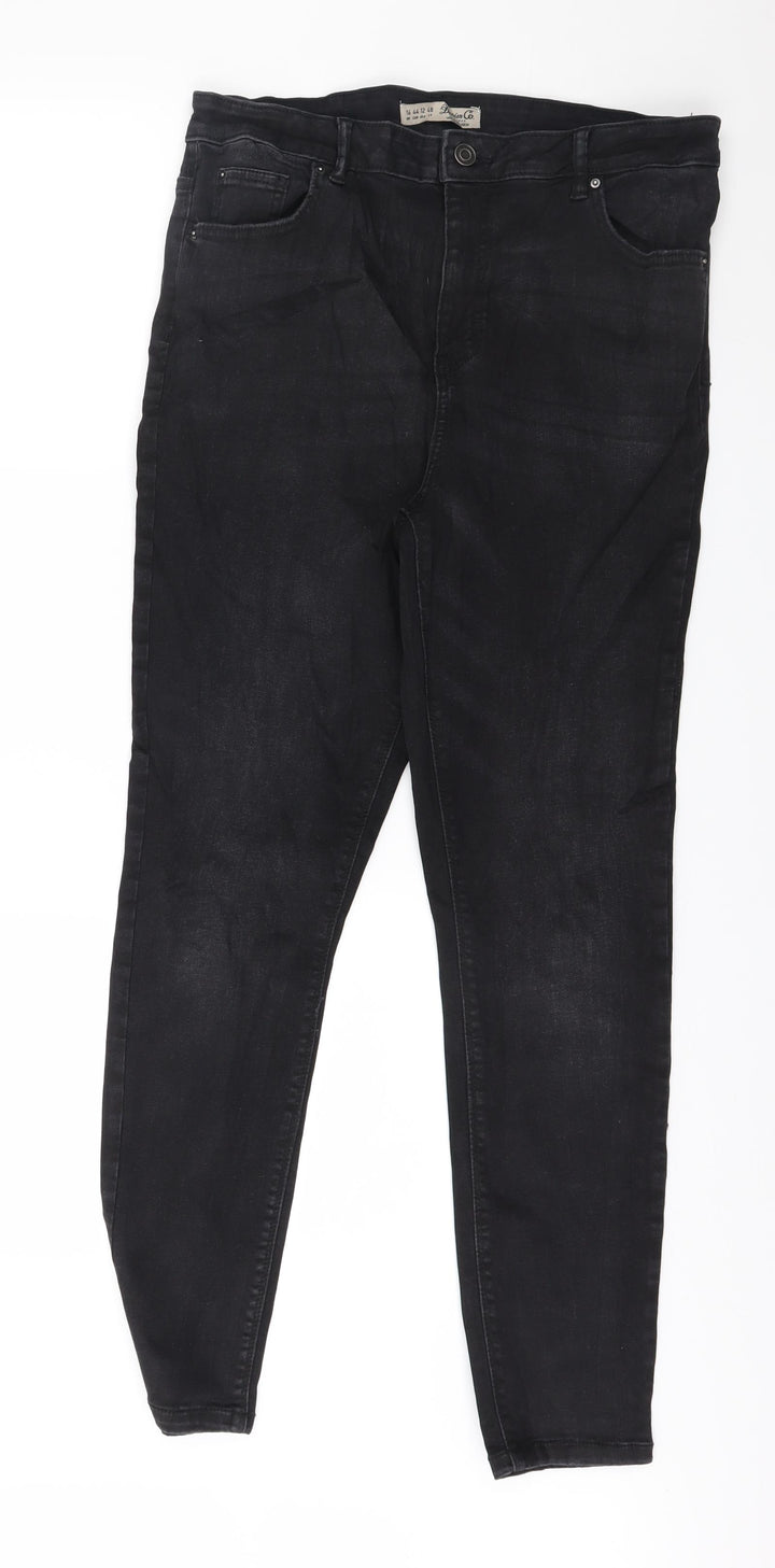 Denim & Co. Womens Black Denim Skinny Jeans Size 16 L28 in
