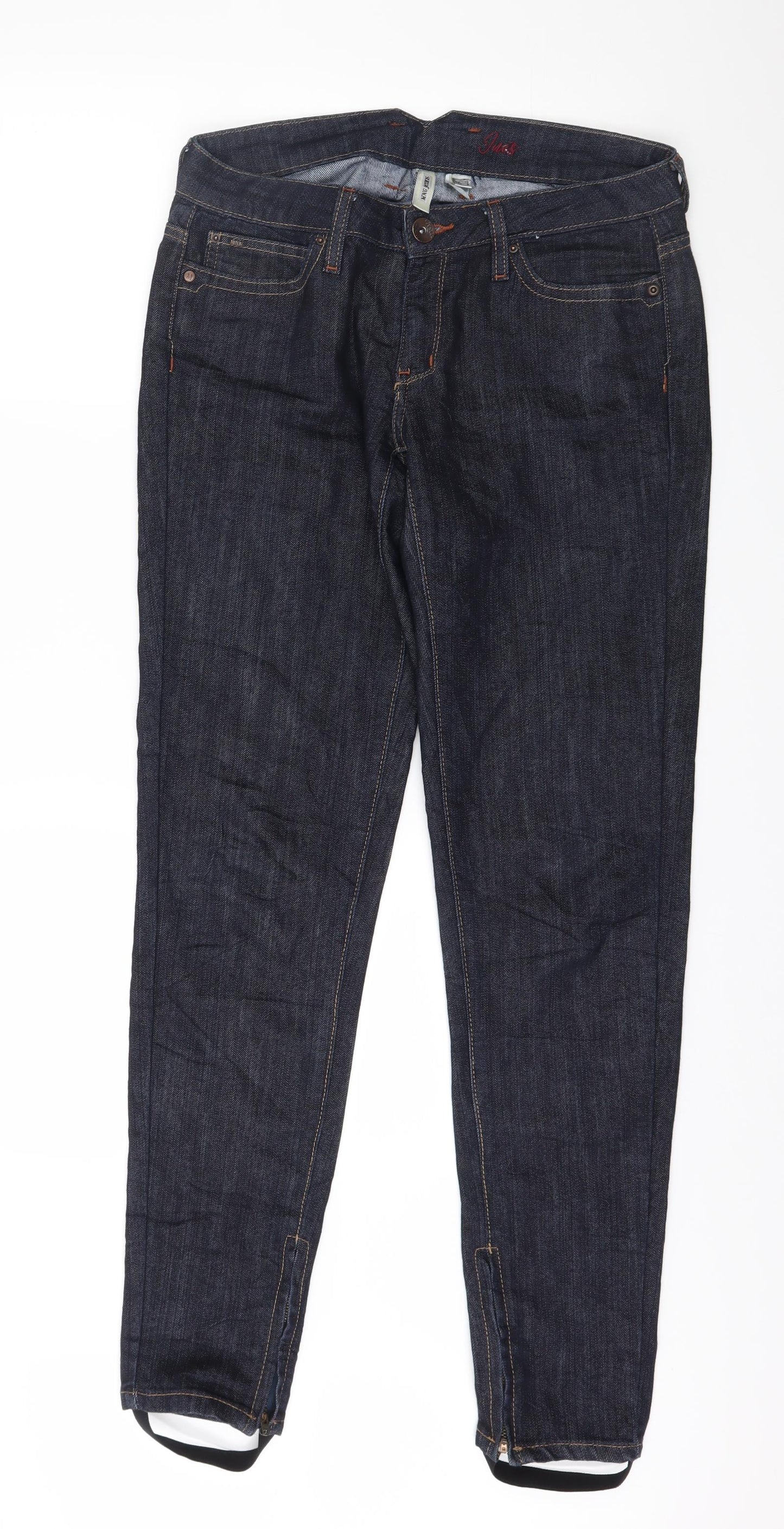 Mango Womens Blue  Denim Straight Jeans Size 14 L32 in