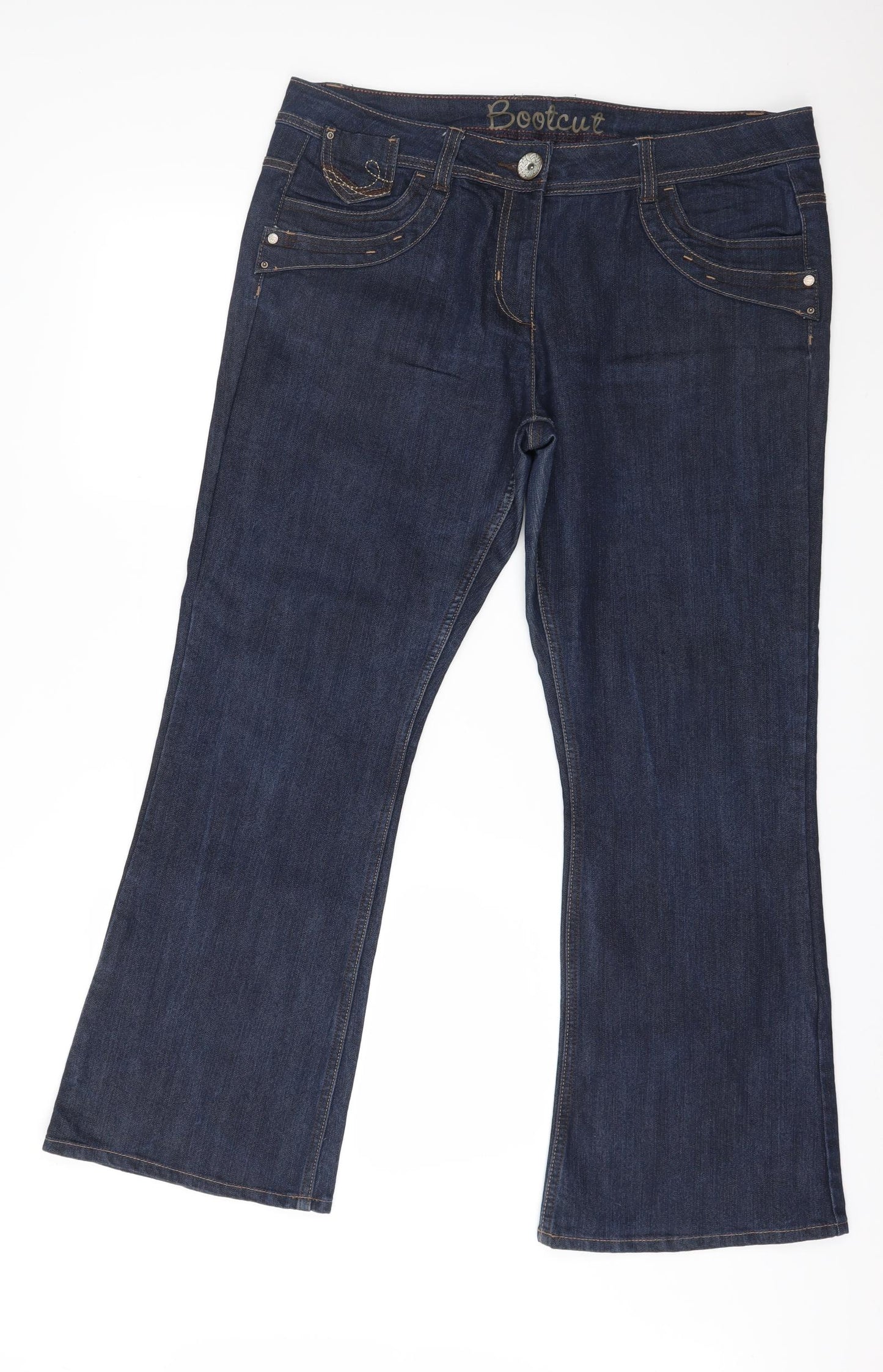 George Womens Blue  Denim Straight Jeans Size 16 L30 in