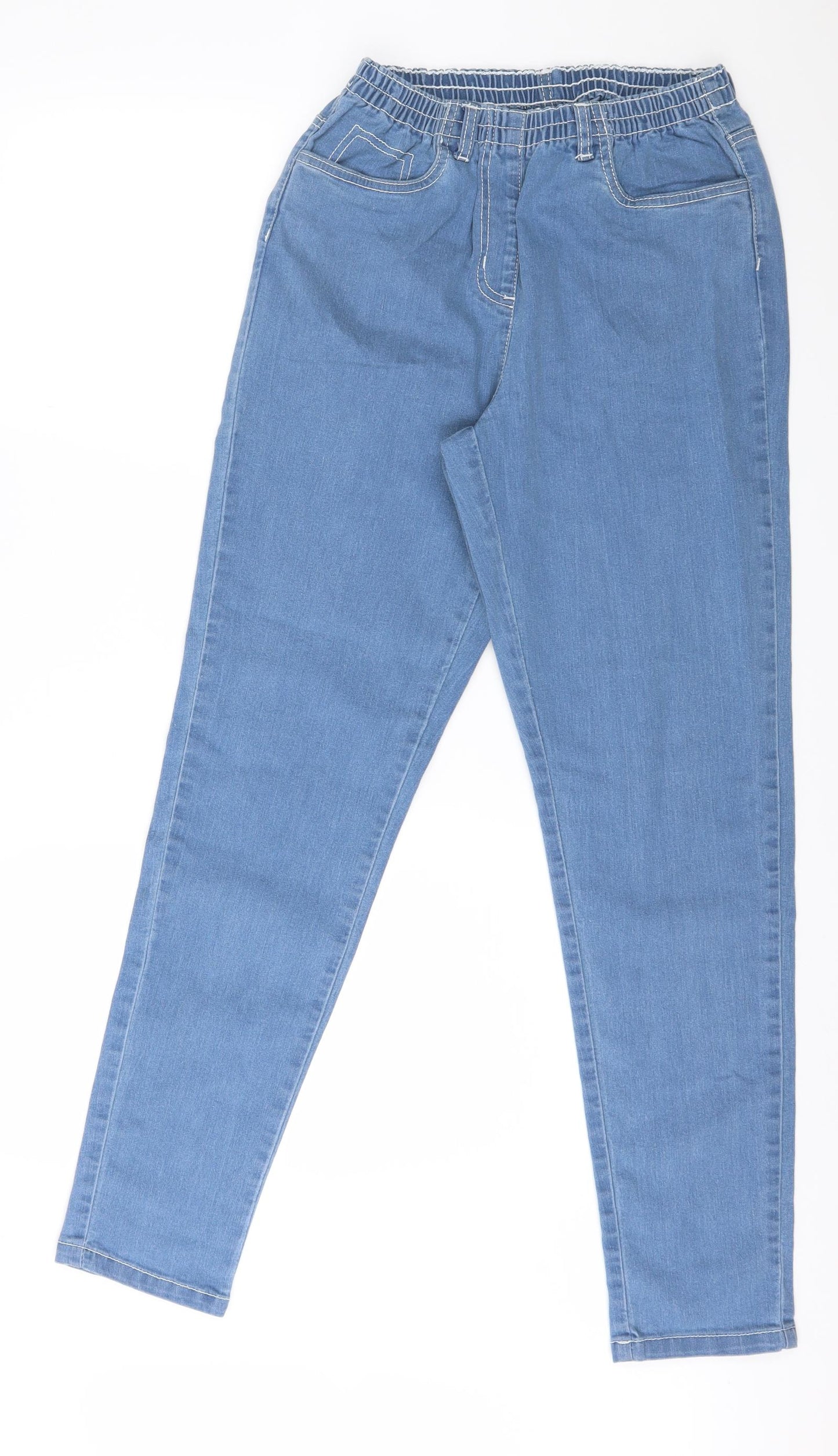 Preworn Womens Blue  Denim Skinny Jeans Size 12 L30 in