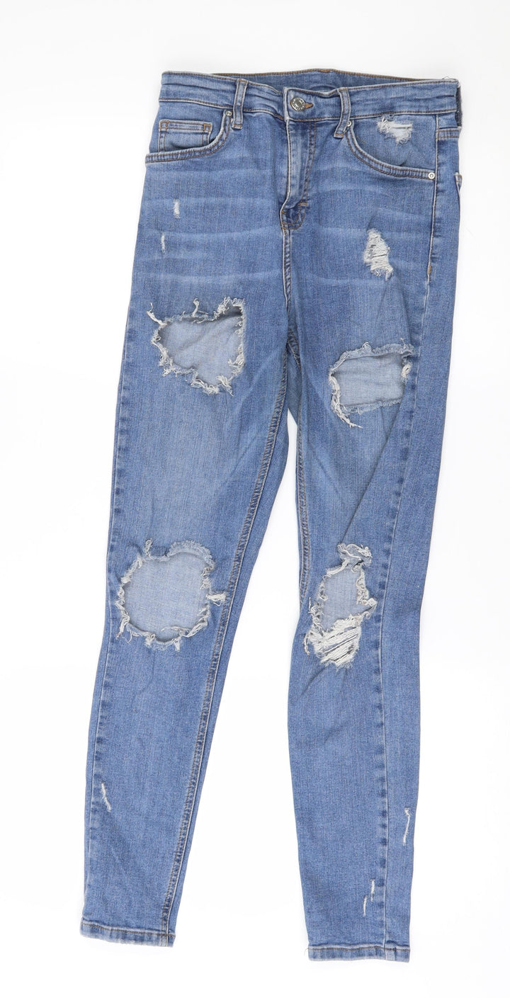 Topshop Womens Blue Denim Skinny Jeans Size 28 in L32 in