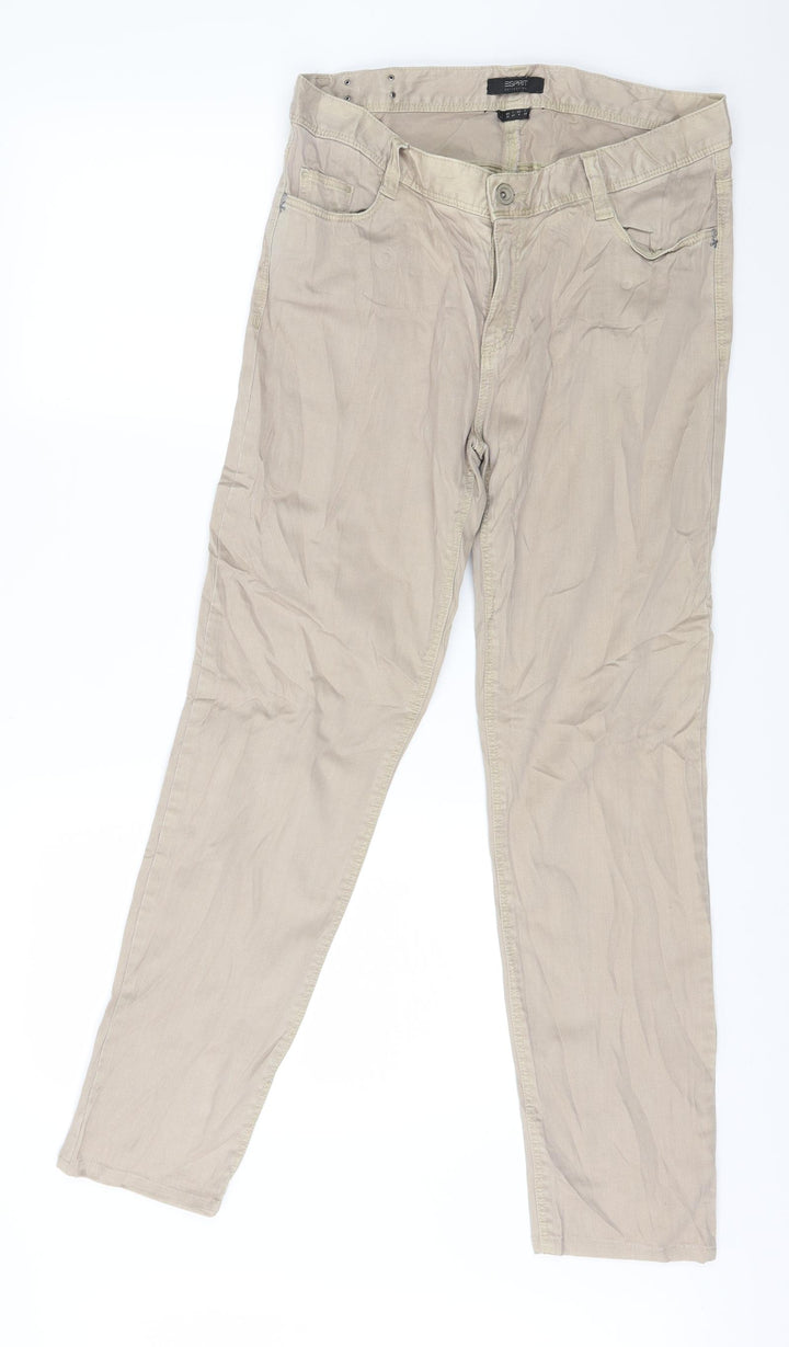 ESPIRIT Womens Beige Denim Straight Jeans Size 10 L29 in
