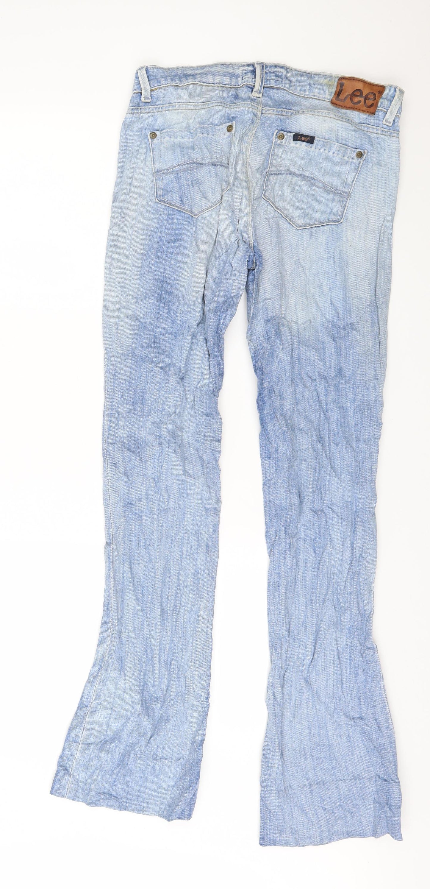 Lee Womens Blue  Denim Straight Jeans Size 27 in L32 in