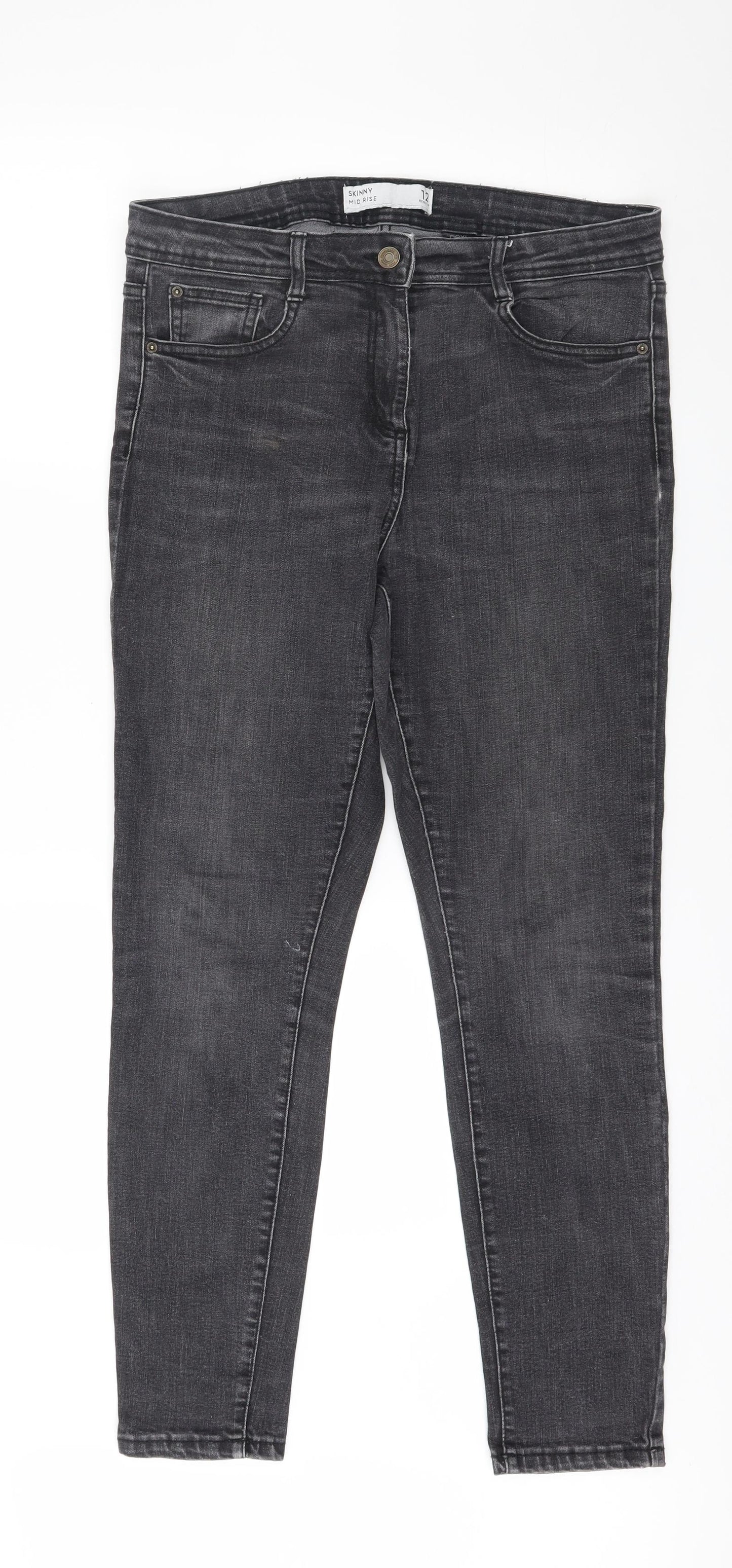 NEXT Womens Grey  Denim Skinny Jeans Size 12 L27 in