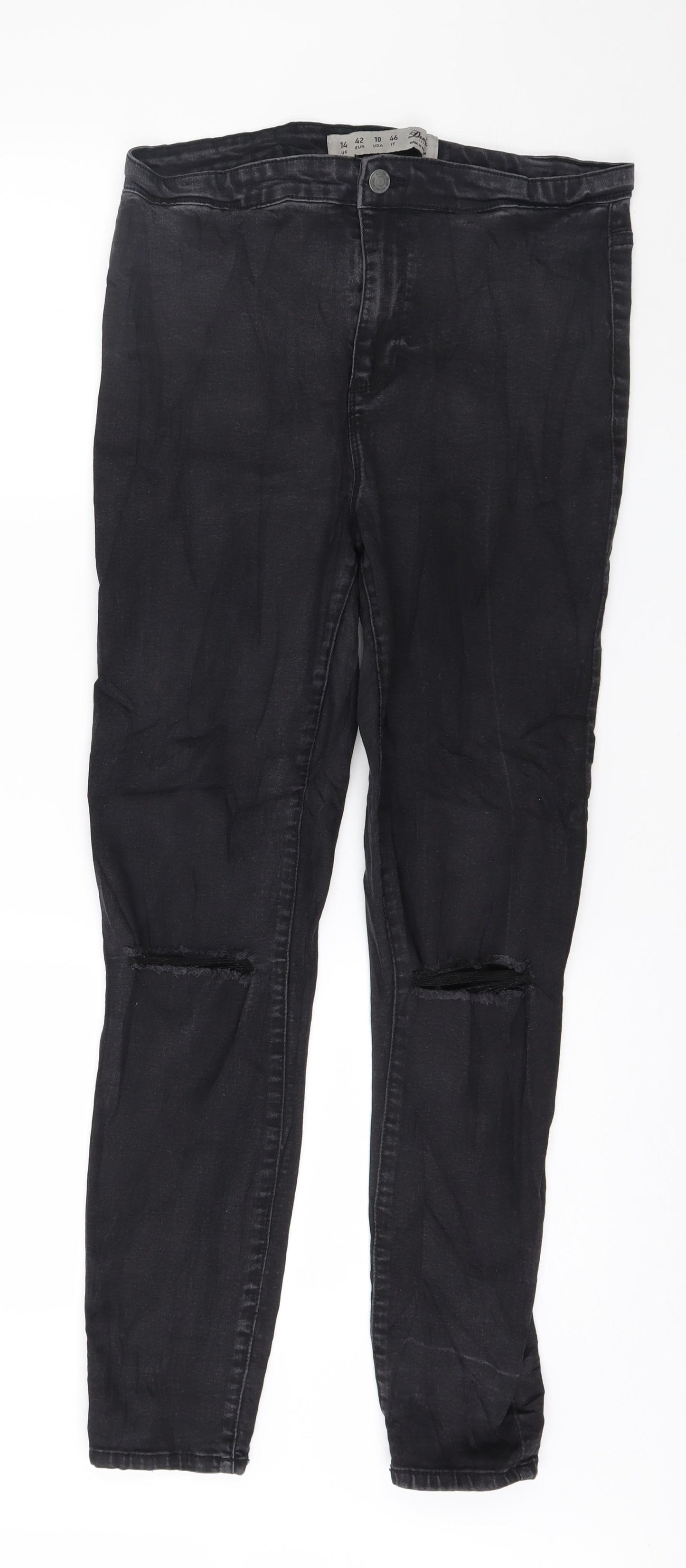 Denim & Co. Womens Black  Denim Skinny Jeans Size 14 L28 in