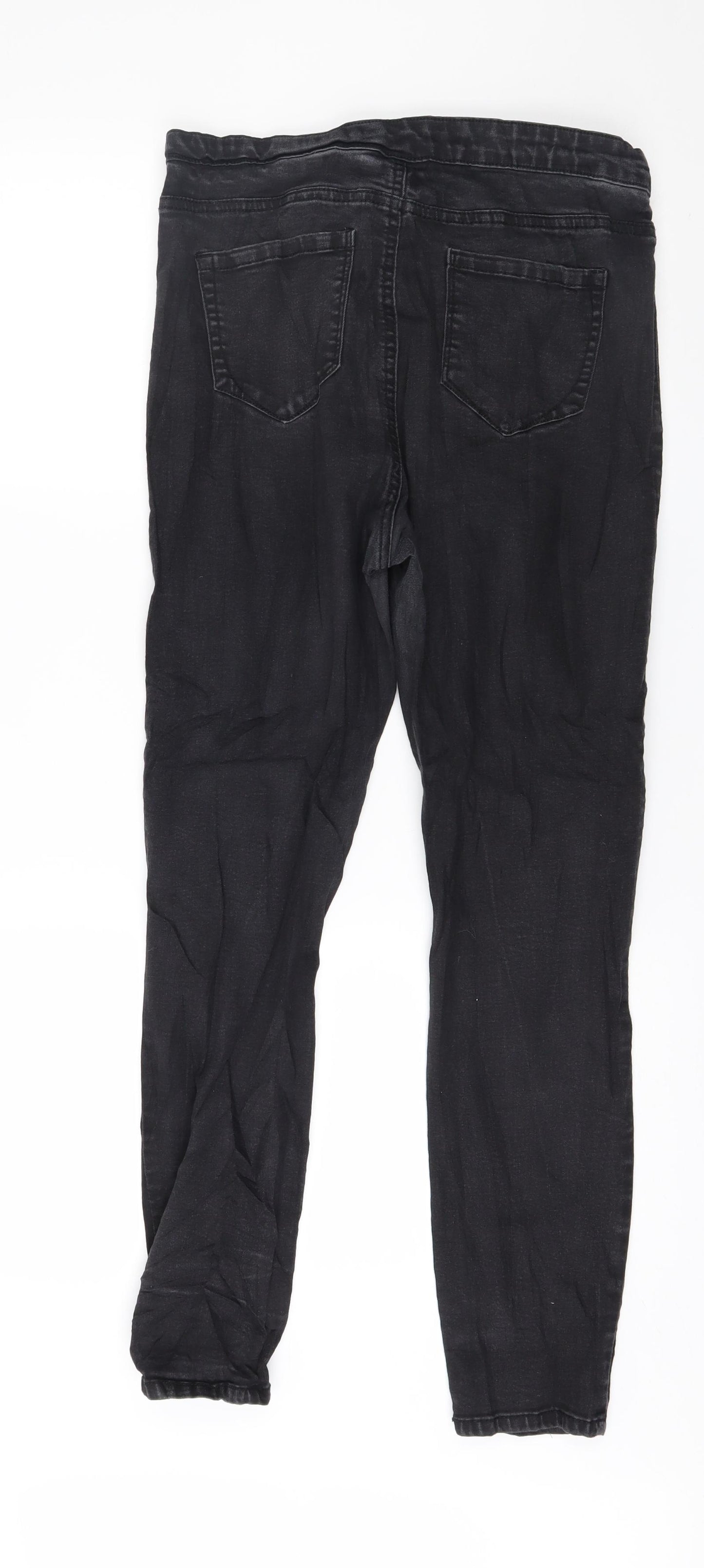 Denim & Co. Womens Black  Denim Skinny Jeans Size 14 L28 in