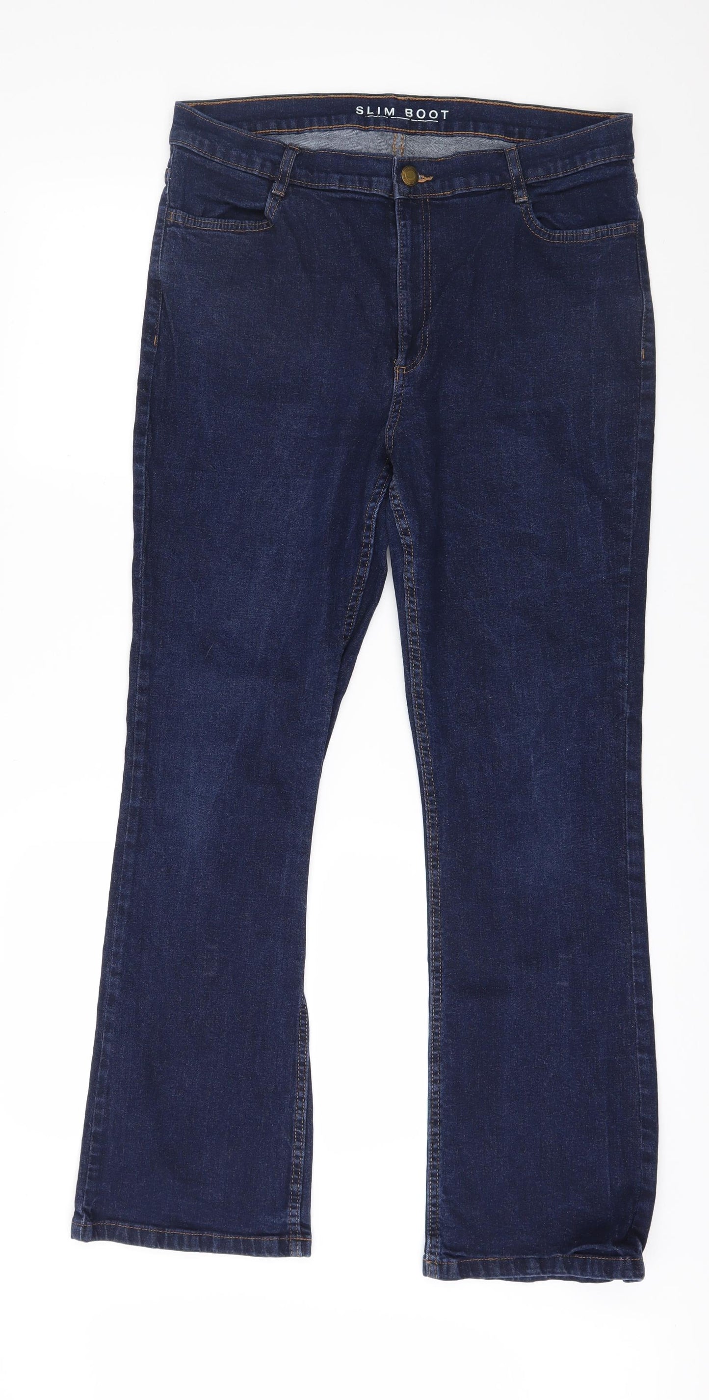 Marks and Spencer Womens Blue  Denim Bootcut Jeans Size 16 L30 in