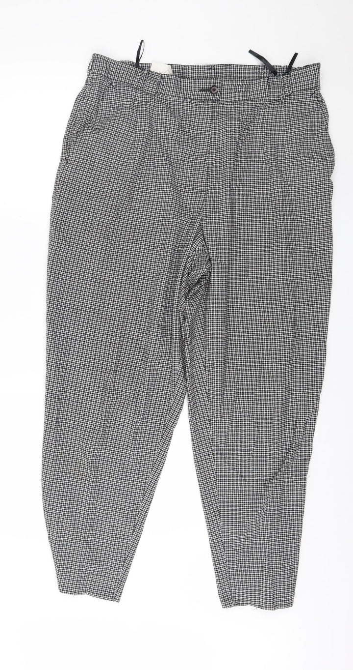 Roma Womens Black Check  Trousers  Size 36 in L28 in