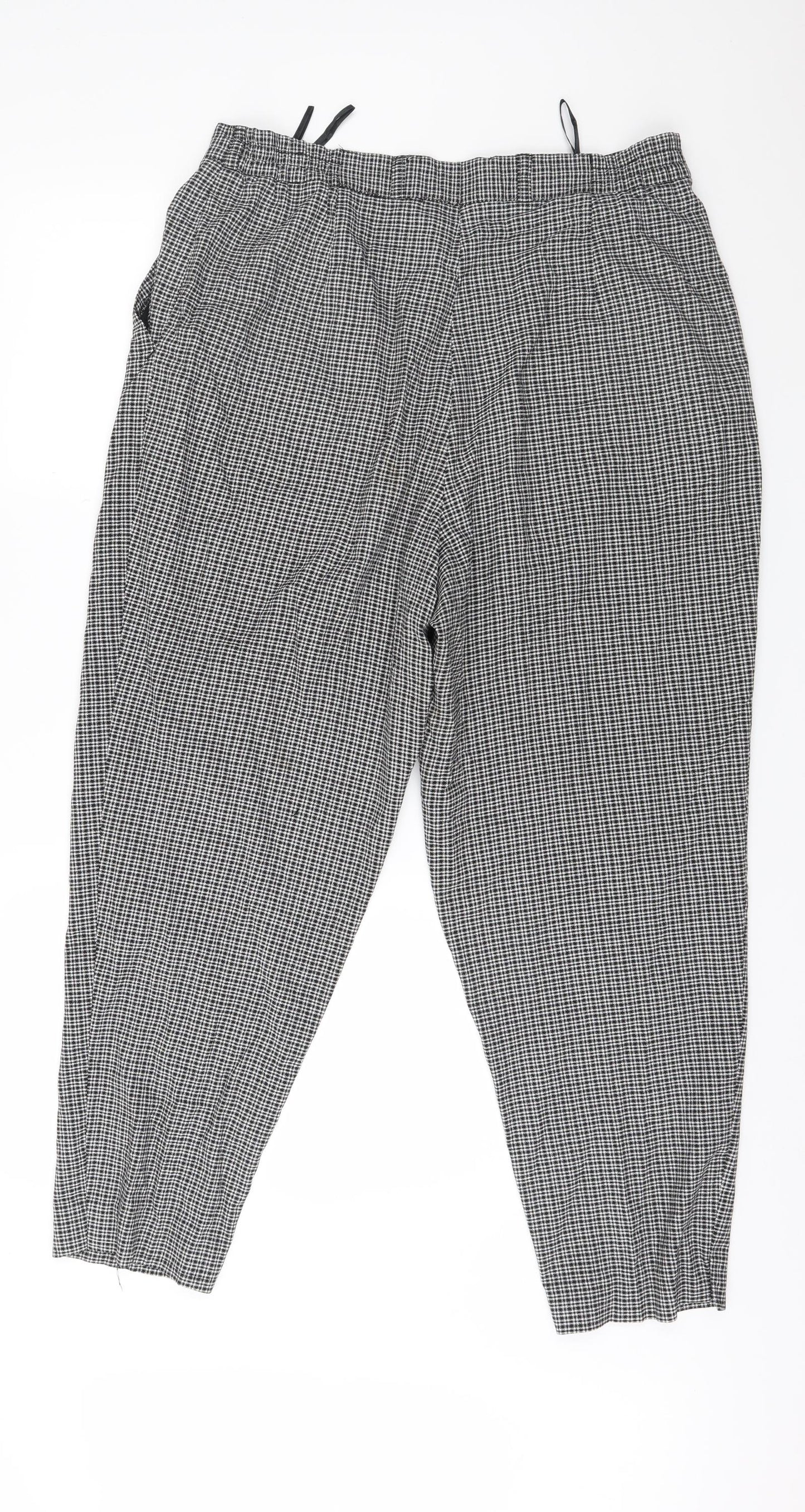Roma Womens Black Check  Trousers  Size 36 in L28 in