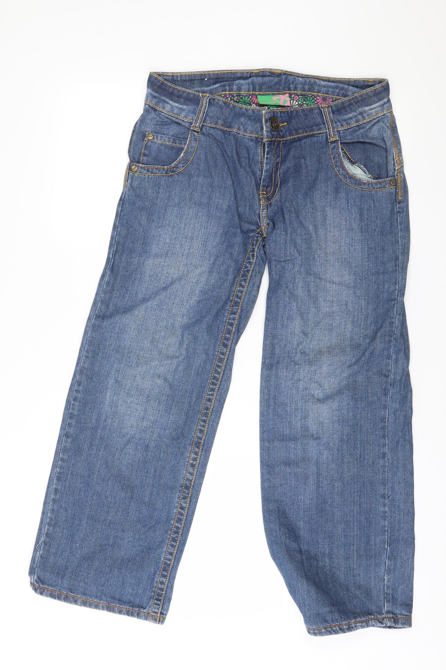 Animal Womens Blue  Denim Wide-Leg Jeans Size 10 L26 in