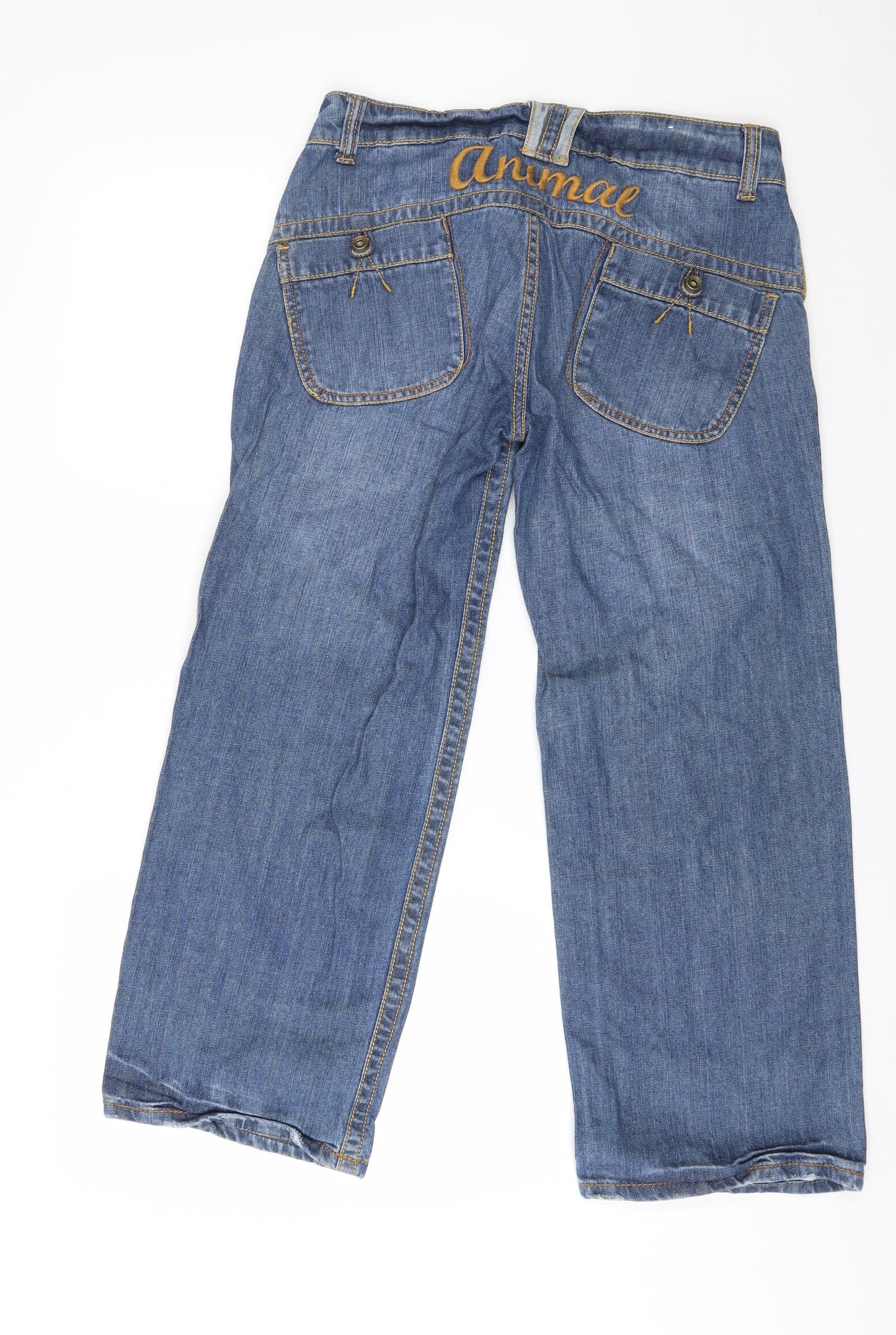 Animal Womens Blue  Denim Wide-Leg Jeans Size 10 L26 in