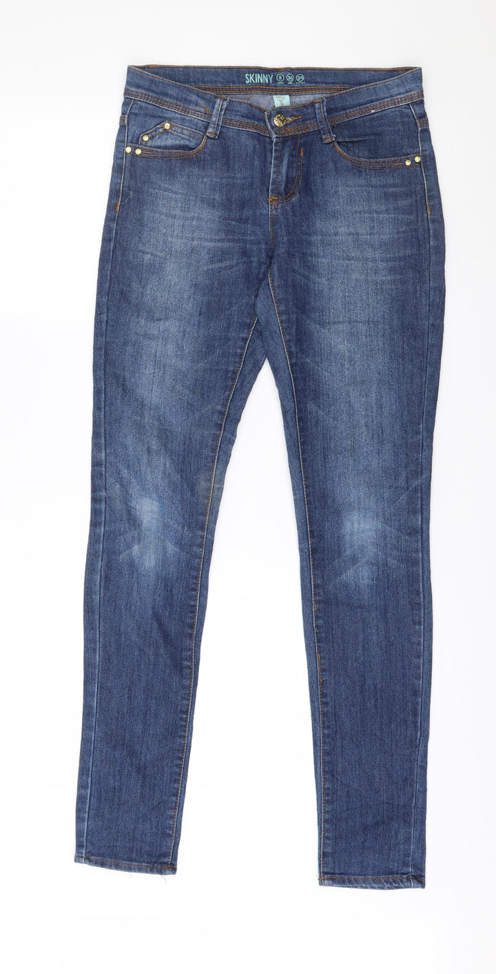 Denim & Co. Womens Blue Denim Skinny Jeans Size 8 L31 in