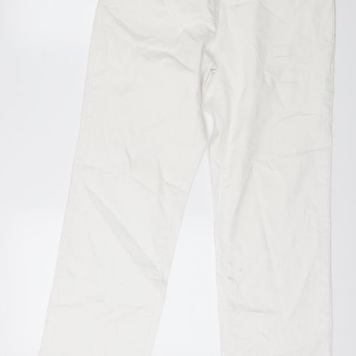 Preworn Womens White  Denim Straight Jeans Size 12 L28 in