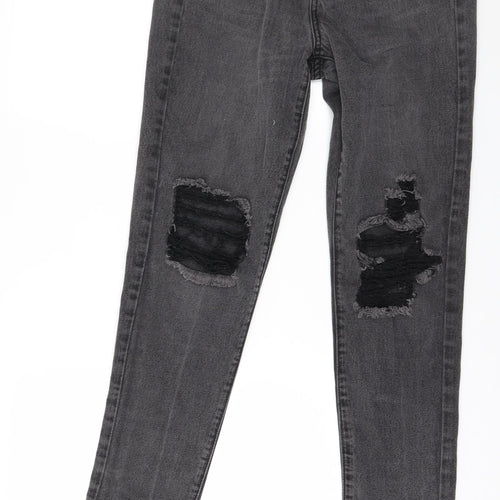 Preworn Womens Grey  Denim Straight Jeans Size 30 in L30 in
