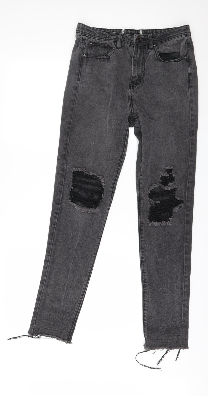 Preworn Womens Grey  Denim Straight Jeans Size 30 in L30 in