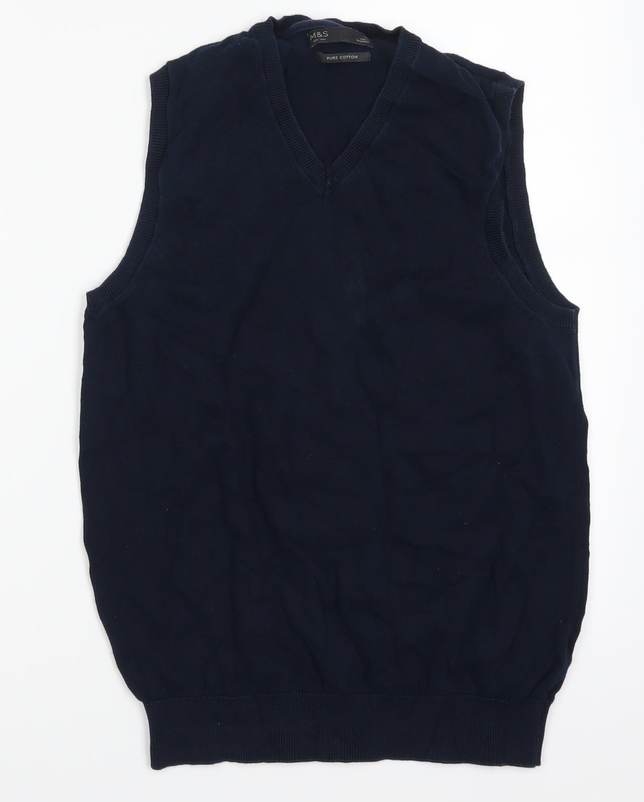 Marks and Spencer Mens Blue   Vest Jumper Size S