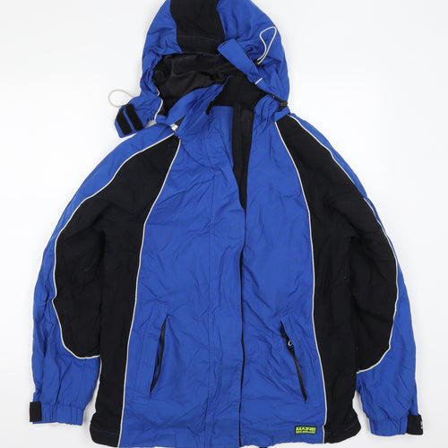 Maine Womens Blue Striped  Jacket Coat Size 12