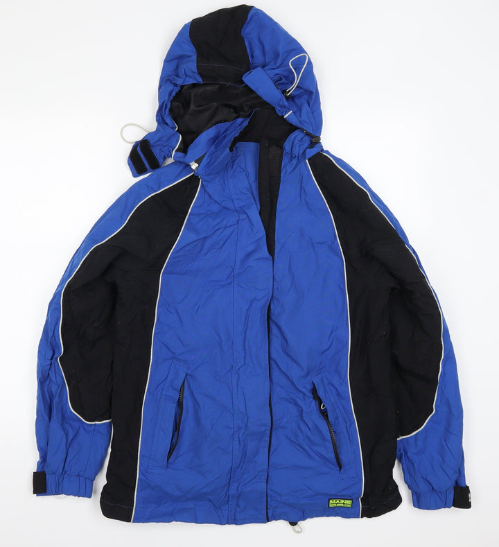 Maine Womens Blue Striped Jacket Coat Size 12