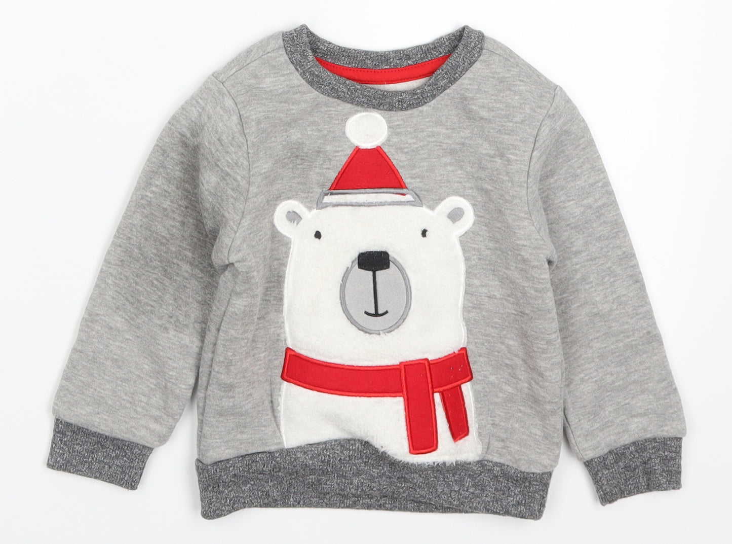 Primark Baby Grey   Basic T-Shirt Size 18-24 Months  - Polar Bear