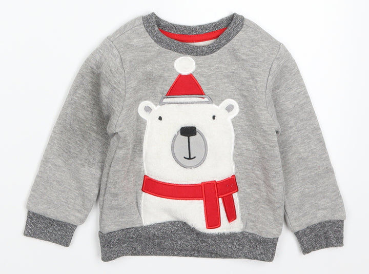 Primark Baby Grey Basic T-Shirt Size 18-24 Months - Polar Bear