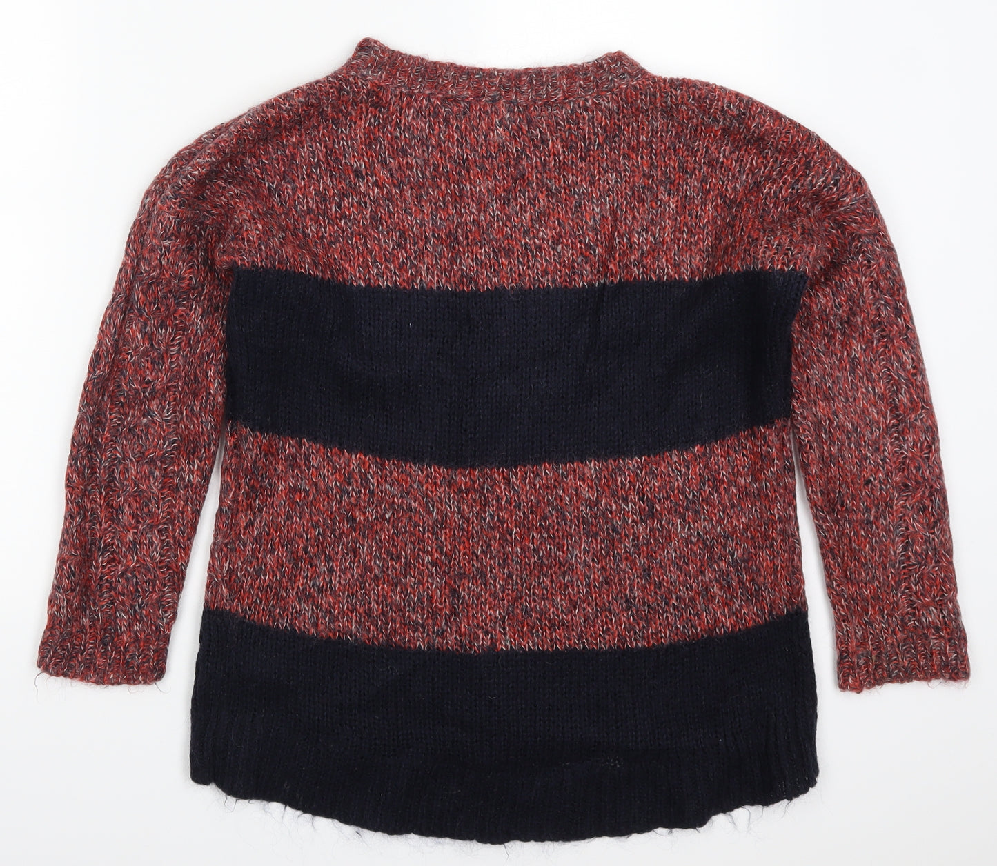 Marks and Spencer Womens Red Striped  Pullover Jumper Size 8