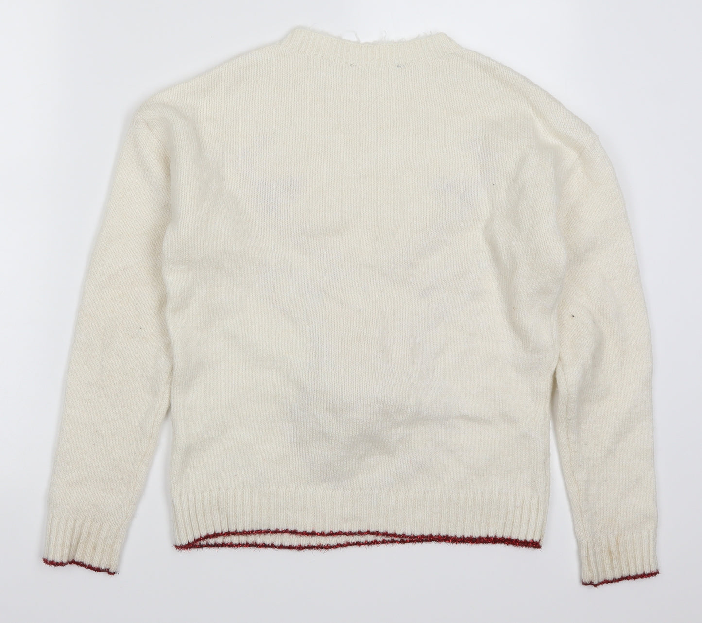 Primark Womens White   Pullover Jumper Size 6  - Rudolph