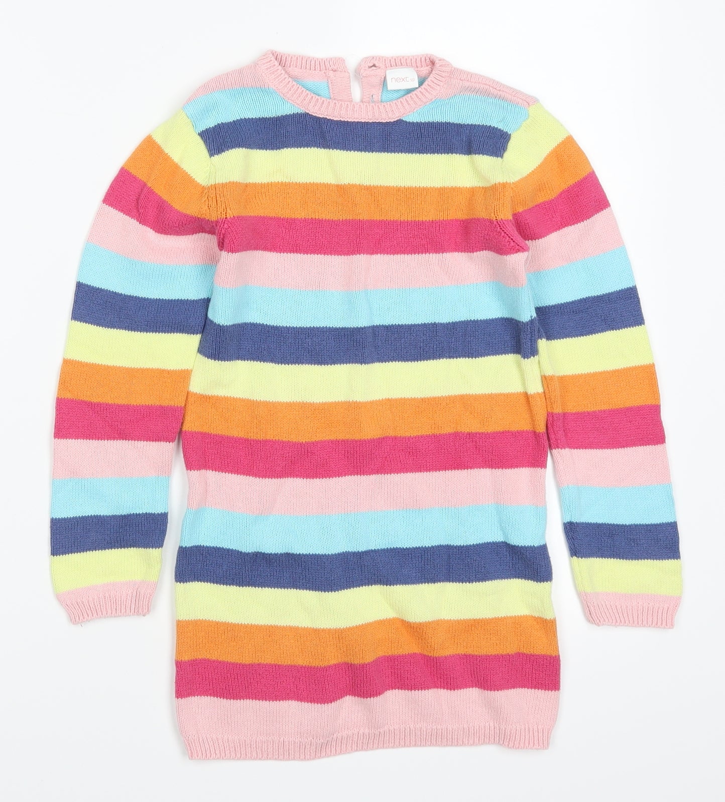 NEXT Girls Multicoloured Striped  Jumper Dress  Size 5-6 Years