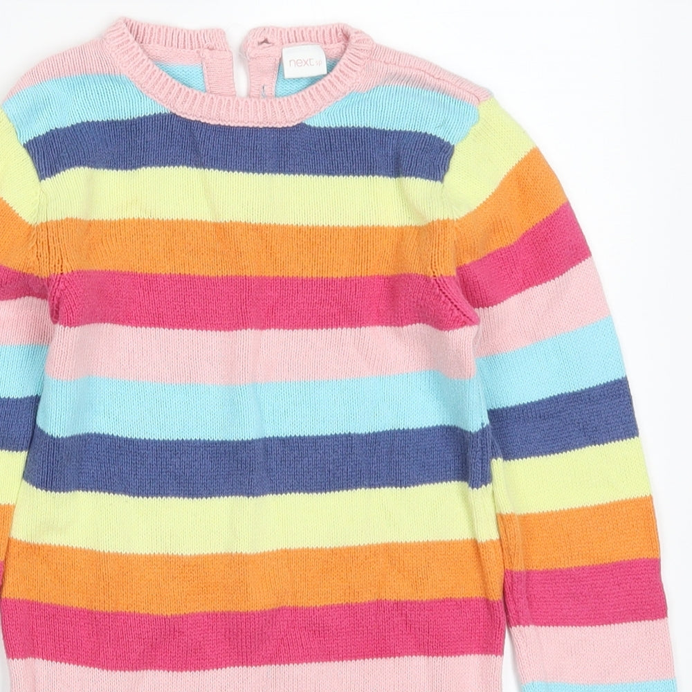 NEXT Girls Multicoloured Striped  Jumper Dress  Size 5-6 Years