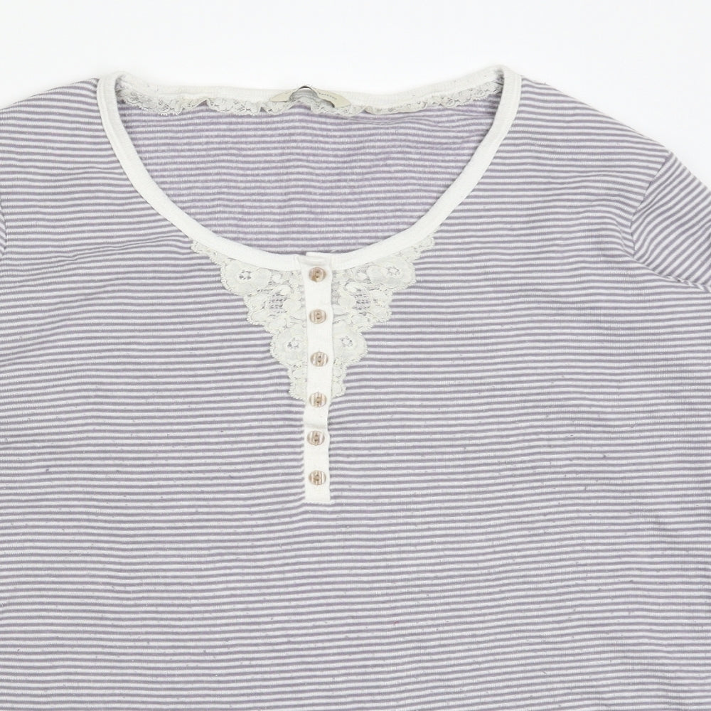 Marks and Spencer Womens Purple Striped  Top Pyjama Top Size 18
