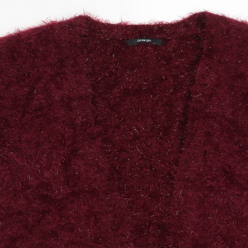 George Womens Red   Cardigan Jumper Size 16