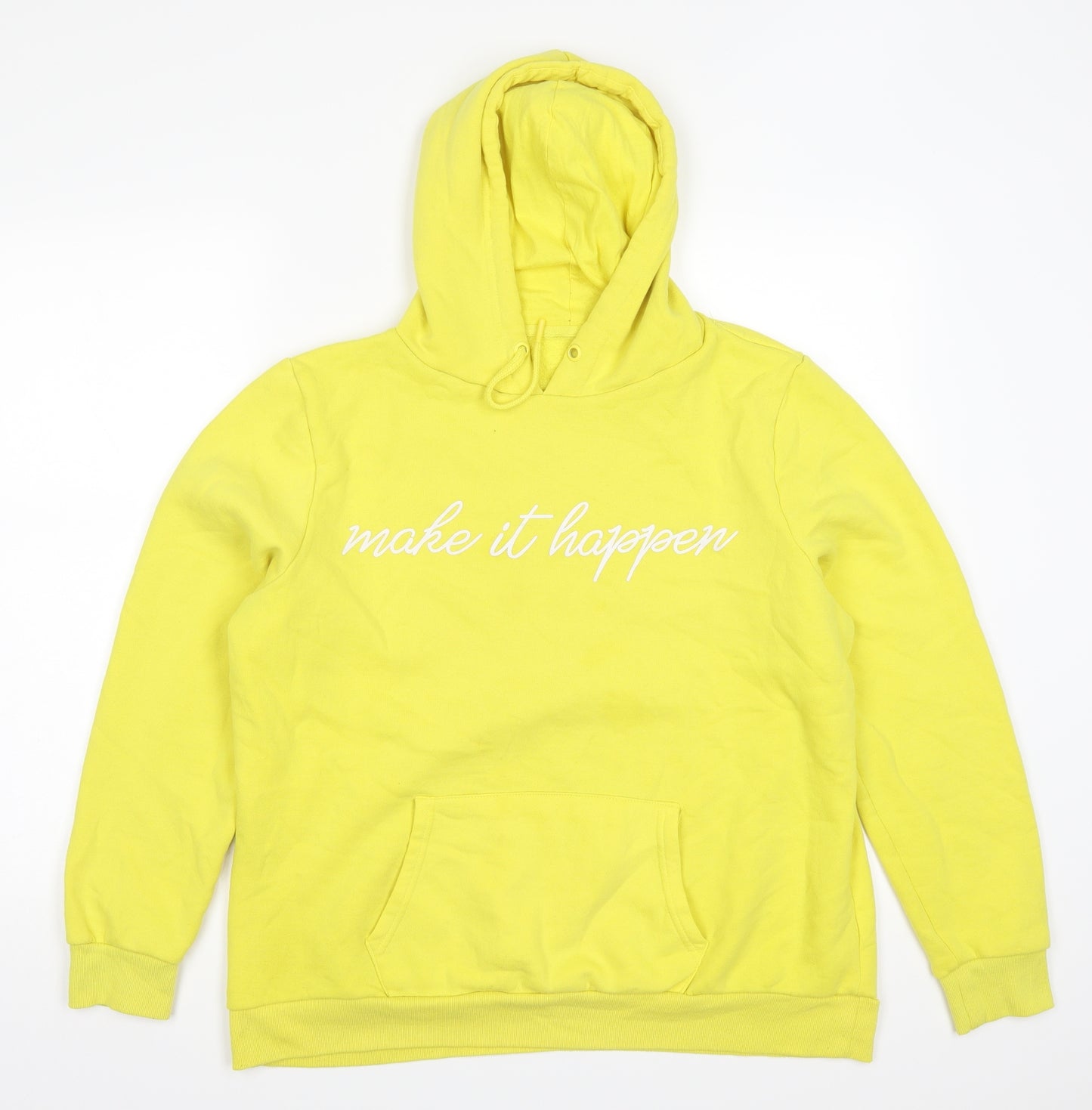 Primark Womens Yellow   Pullover Hoodie Size 18  - Make it Happen