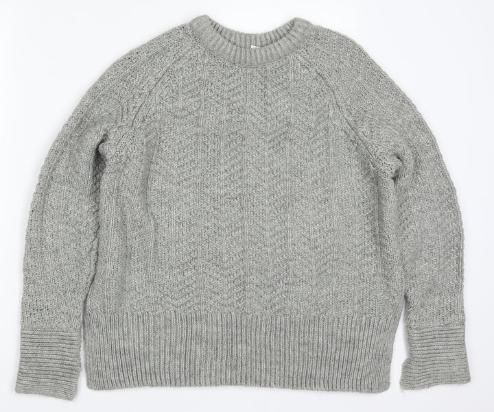 H&M Womens Grey  Knit Pullover Jumper Size S