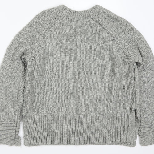 H&M Womens Grey  Knit Pullover Jumper Size S